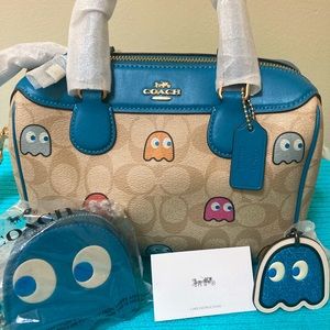 Coach Pac-Man Set NEW;Purse,Ghoust case,key fob